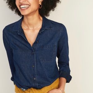 3 for $12 | Old Navy | Dark Chambray Boyfriend Shirt